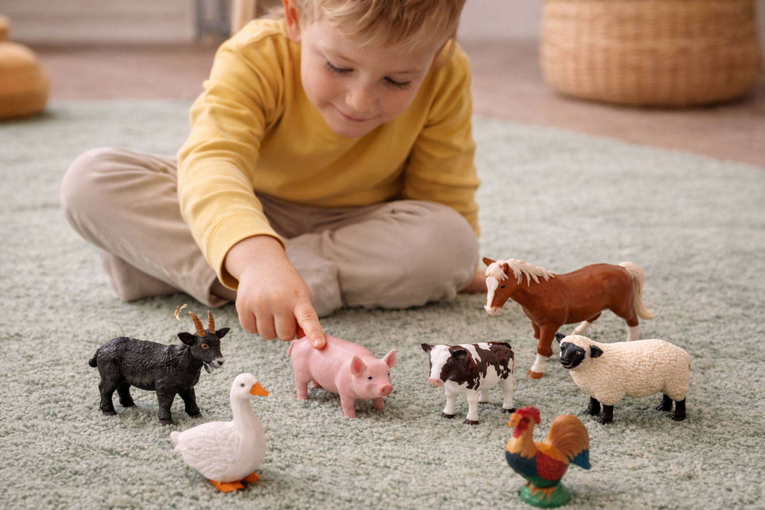 Farm scene used in oral blending phonics activity